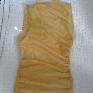 Zara Yellow Asymmetrical Top